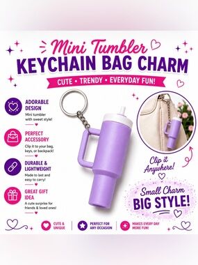 MINI TUMBLER KEYCHAIN BAG CHARM